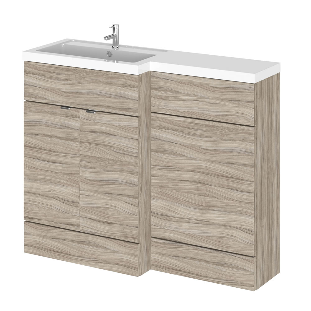 1100mm Waschtisch & WC Kombination - Treibholz -Waschtischeinheit links