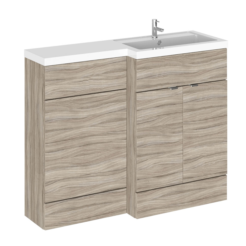 1100mm Waschtisch & WC Kombination - Treibholz -Waschtischeinheit rechts