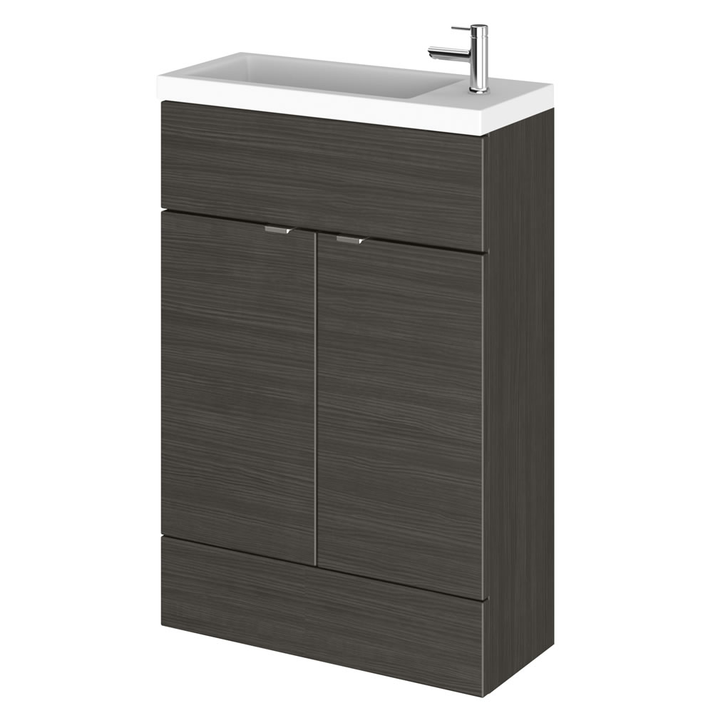 600mm x 235mm Waschbecken mit Unterschrank - Hacienda Schwarz