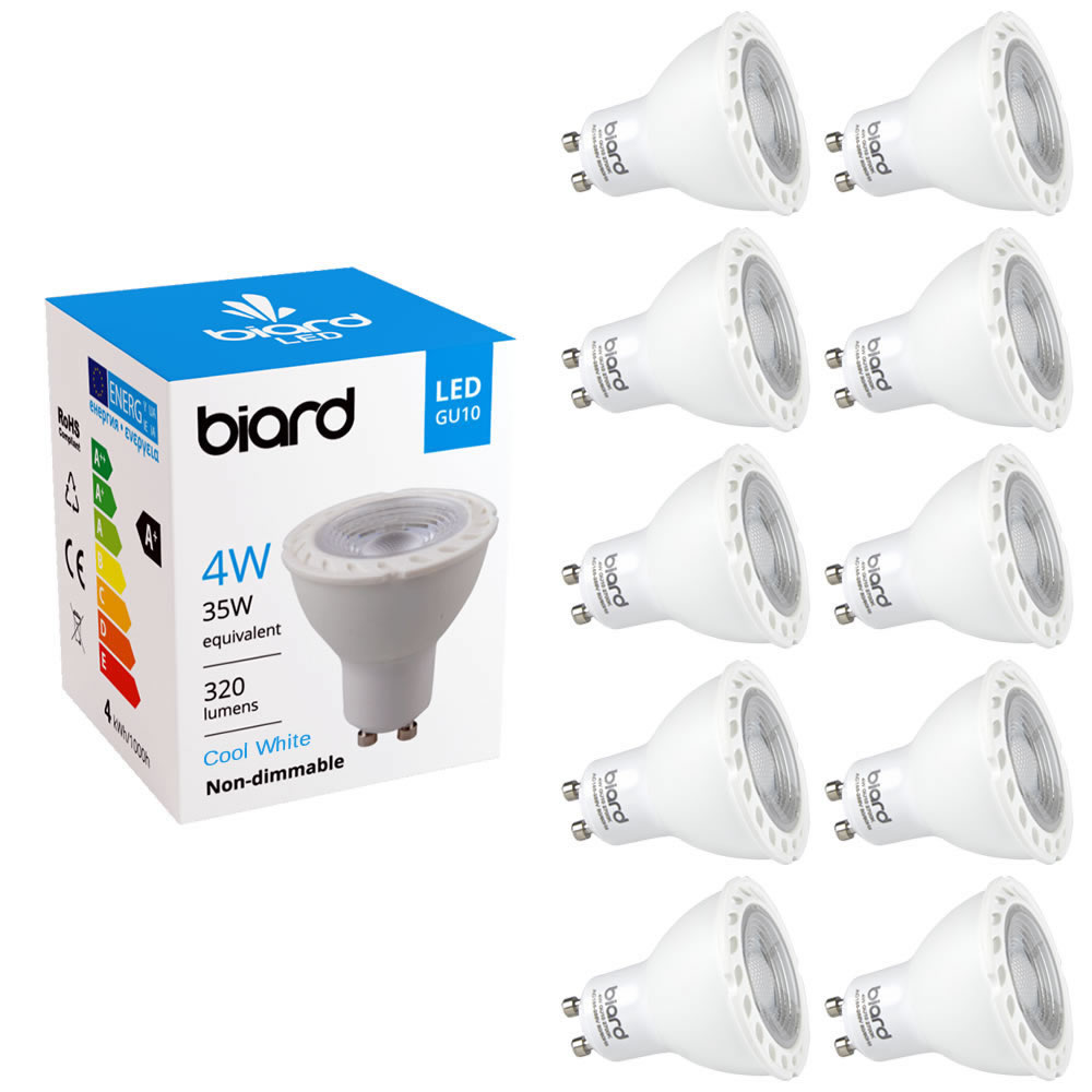 Biard 10x 4W GU10 LED Spot nicht dimmbar, 3 Farbtemperaturen zur Auswahl