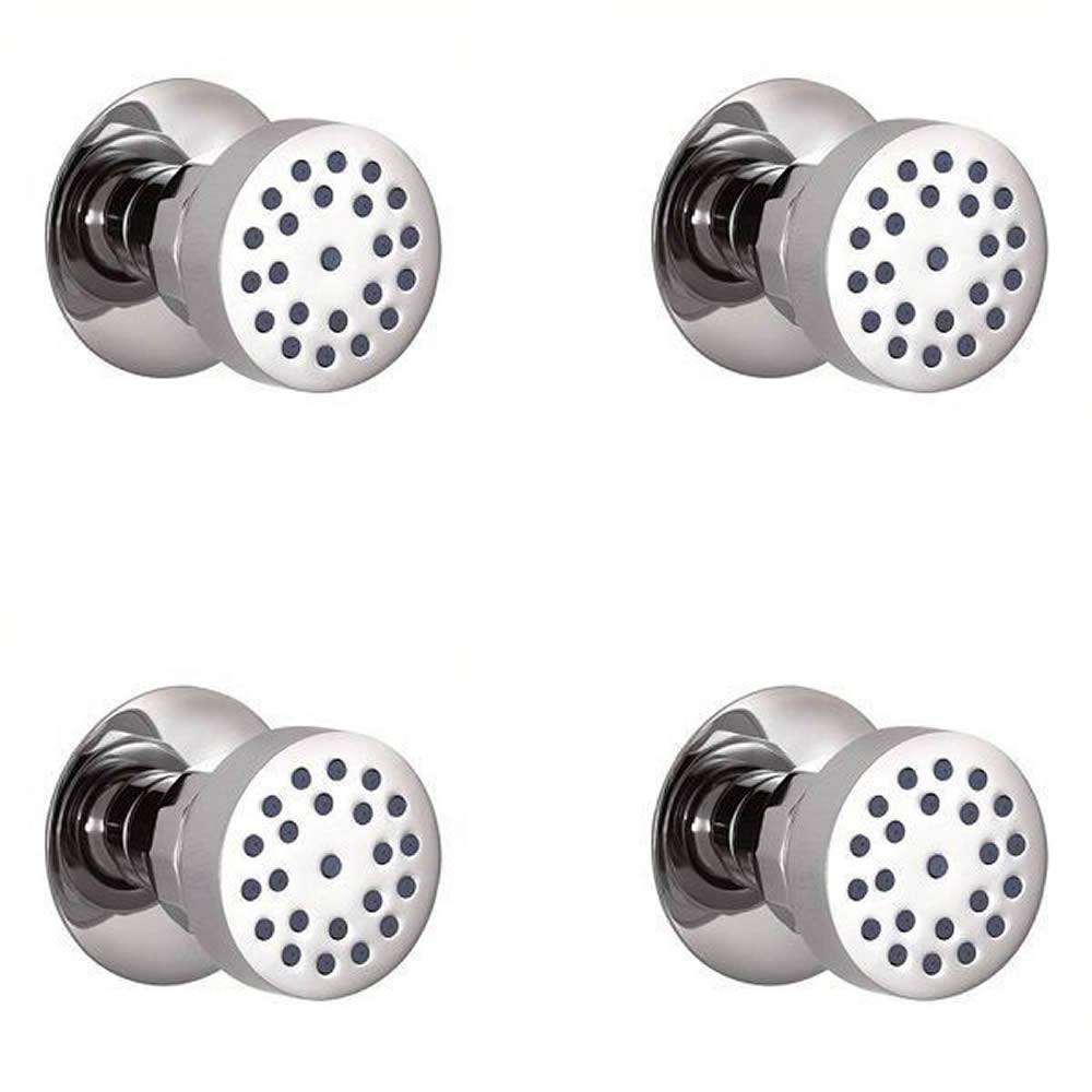 4x Seitenbrause Rund Chrom, zur Aufputzmontage