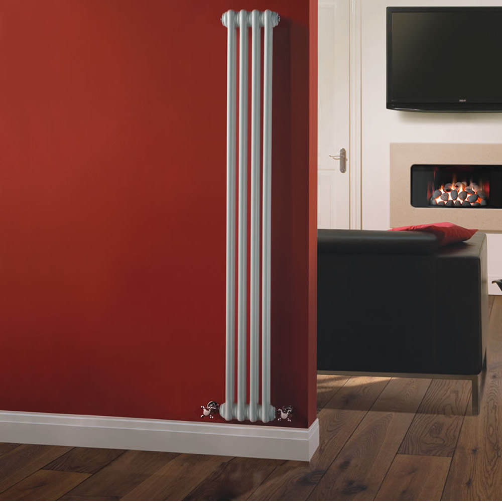 Gliederheizkörper Vertikal 2 Säulen Nostalgie Weiß 1500mm x 203mm 548W - Regent