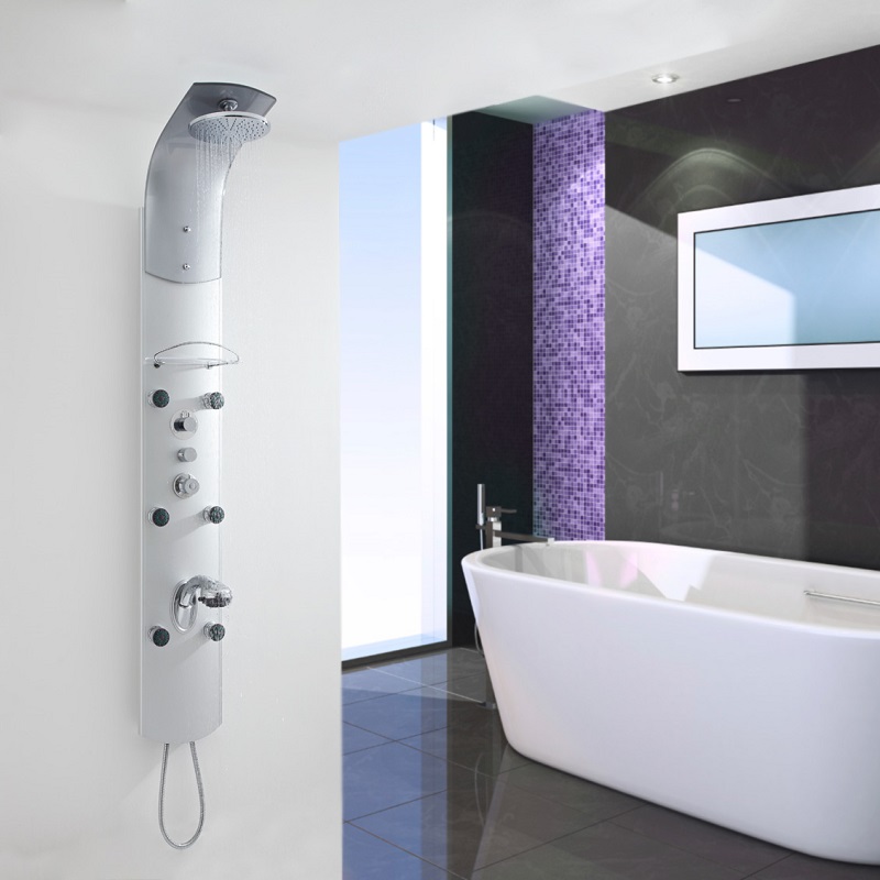 Thermostatisches Duschpaneel aus Aluminium auch zur Eckmontage - Baya