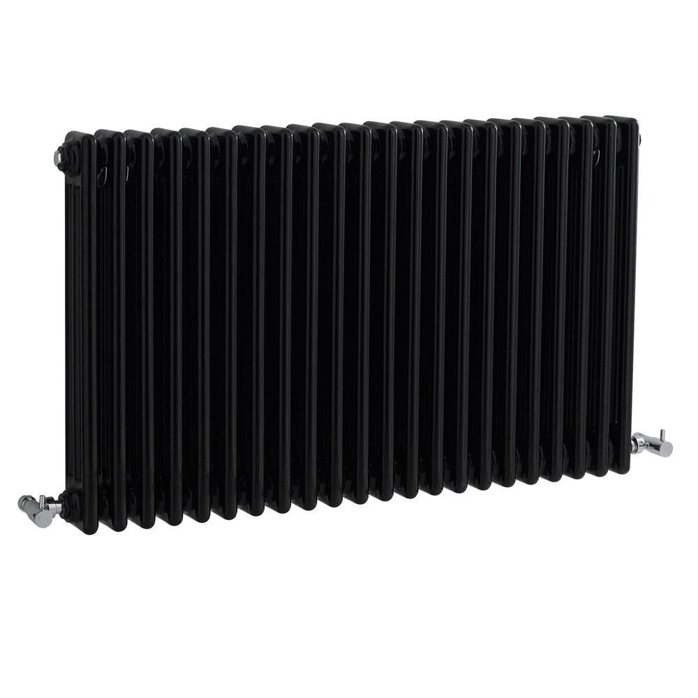 Gliederheizkörper Horizontal 3 Säulen Nostalgie Schwarz 600mm x 1011mm 2217W - Regent