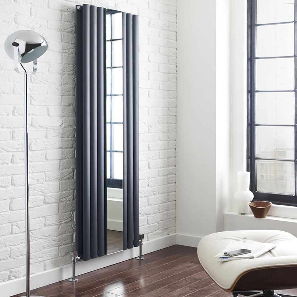 Design Heizkörper Vertikal Doppellagig Anthrazit 1800mm x 499mm 1613W - Revive