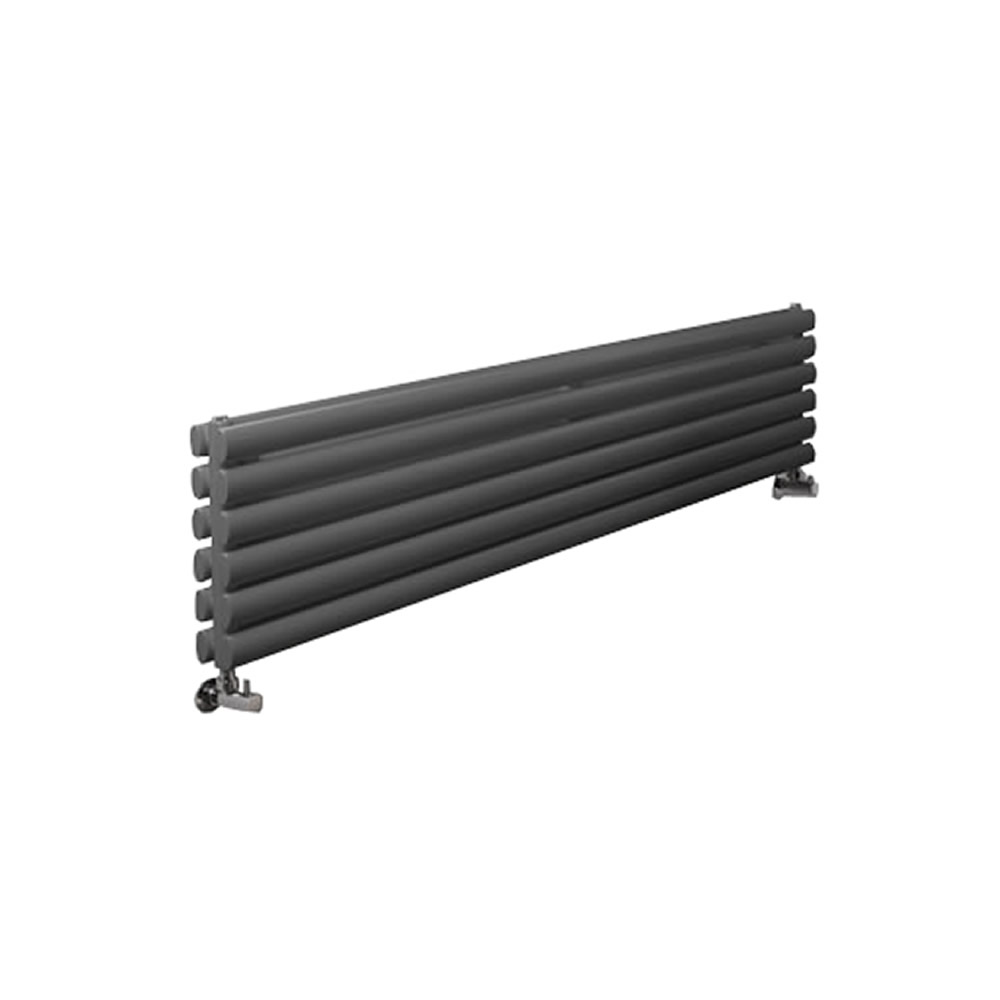 Design Heizkörper Horizontal Doppellagig Anthrazit 354mm x 1780mm 1325W - Revive