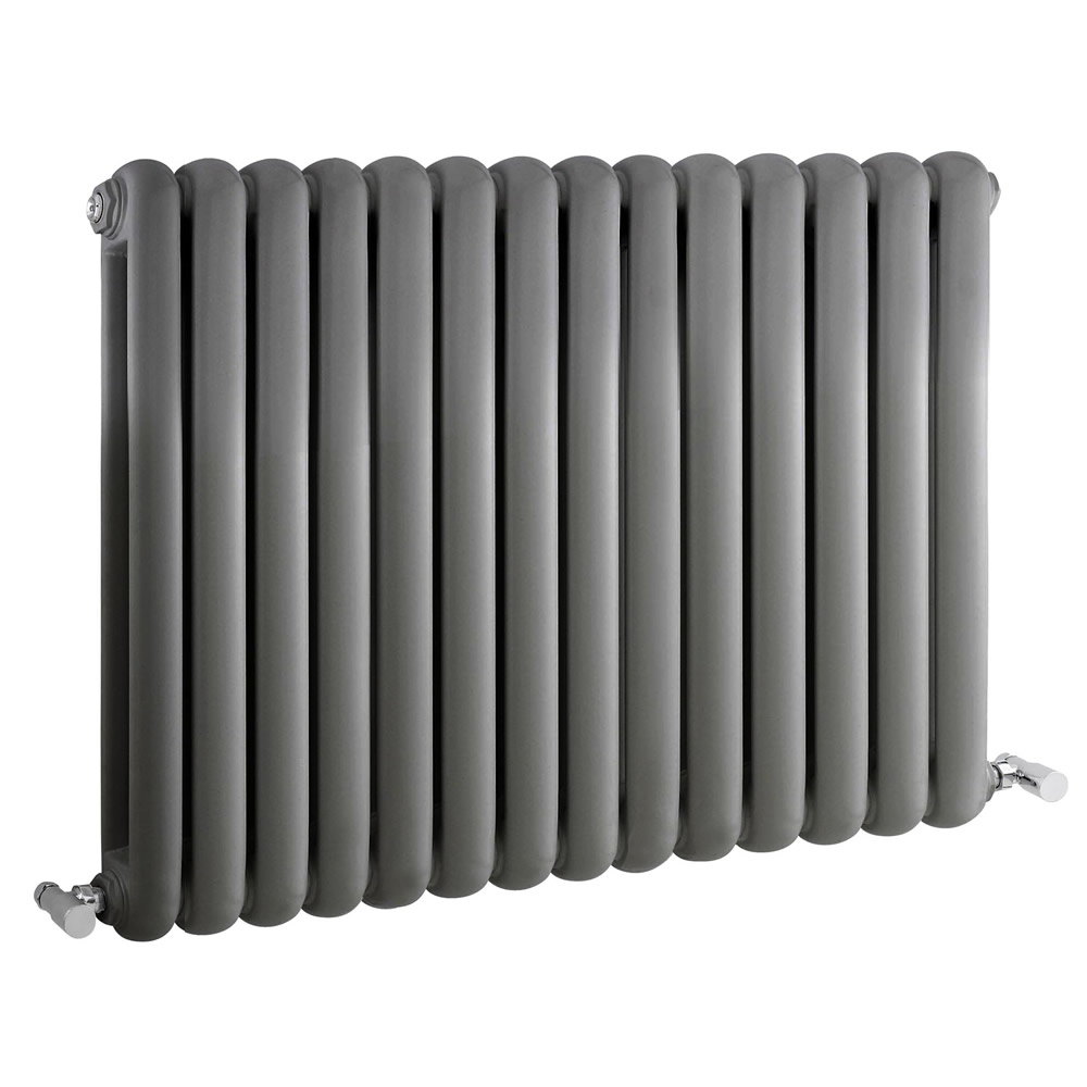 Gliederheizkörper Horizontal 2 Säulen Nostalgie Anthrazit 635mm x 863mm 1496W - Salvia