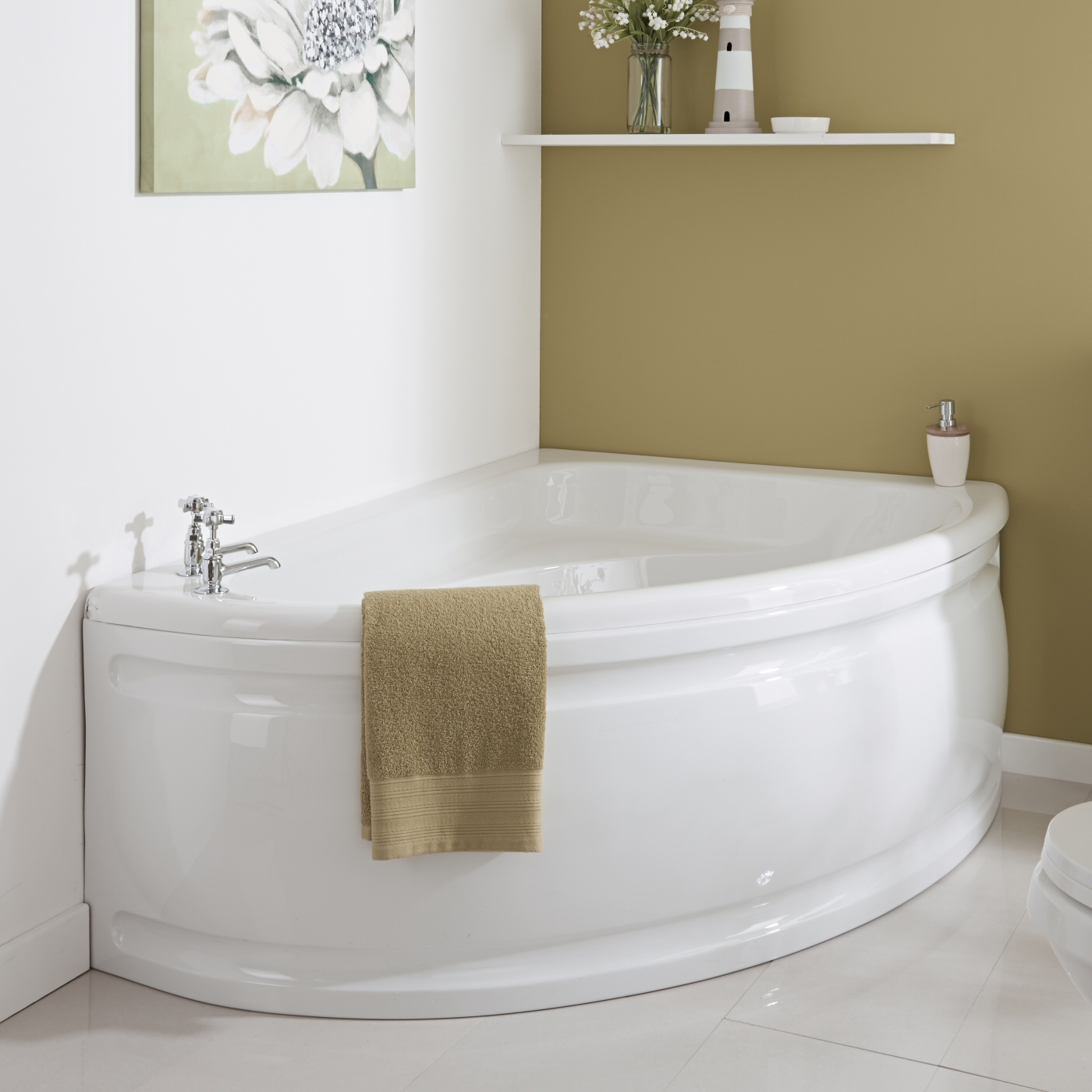 Eckbadewanne und Paneel für die rechte Ecke 1500mm x 1020mm