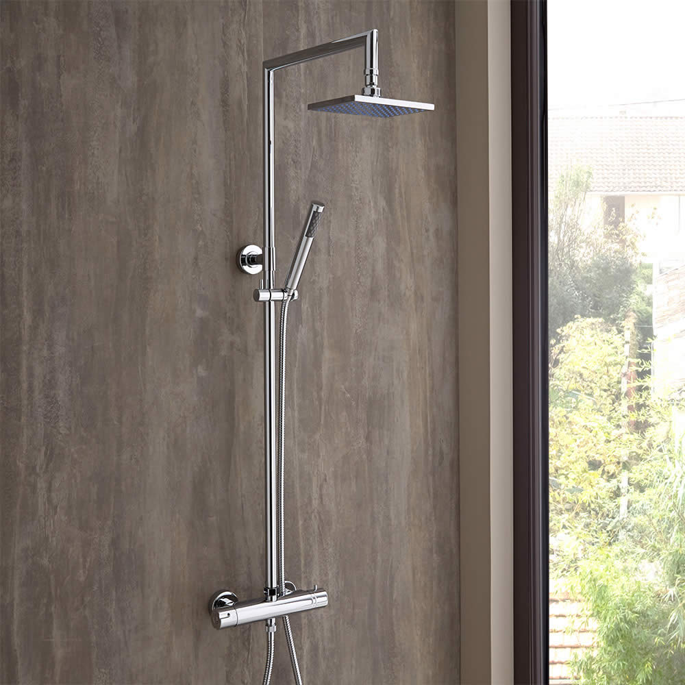 Thermostatische Duschsäule aus Verchromtem Messing - Tiamo