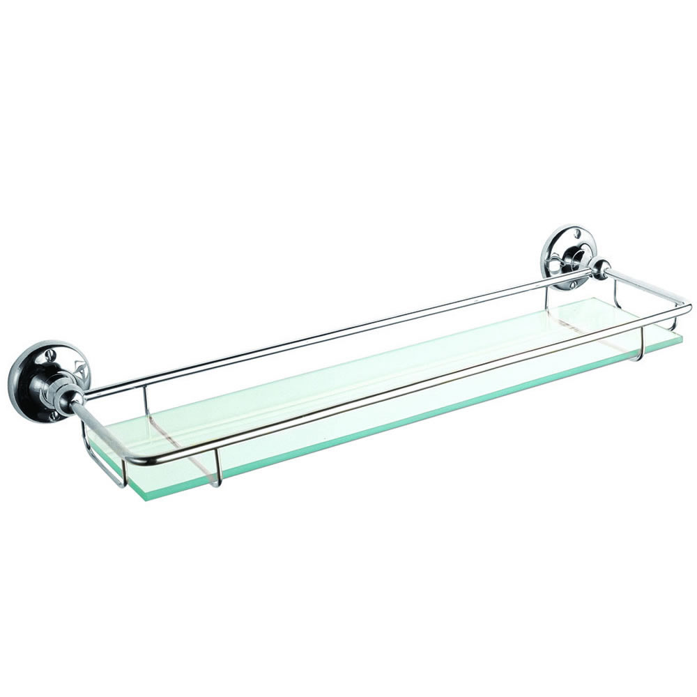 Badablage aus Glas und mit Chromgestell