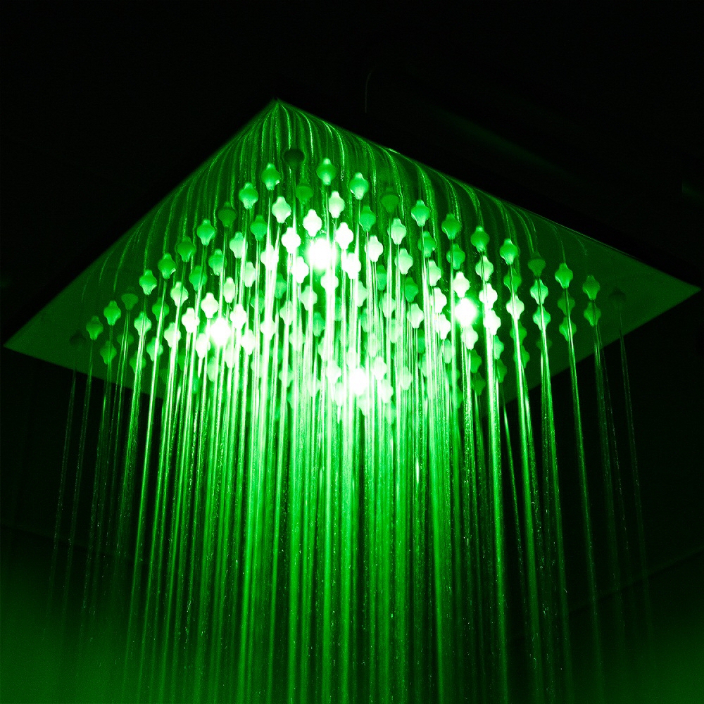 Duschkopf Quadratisch mit LED-Licht 20 cm