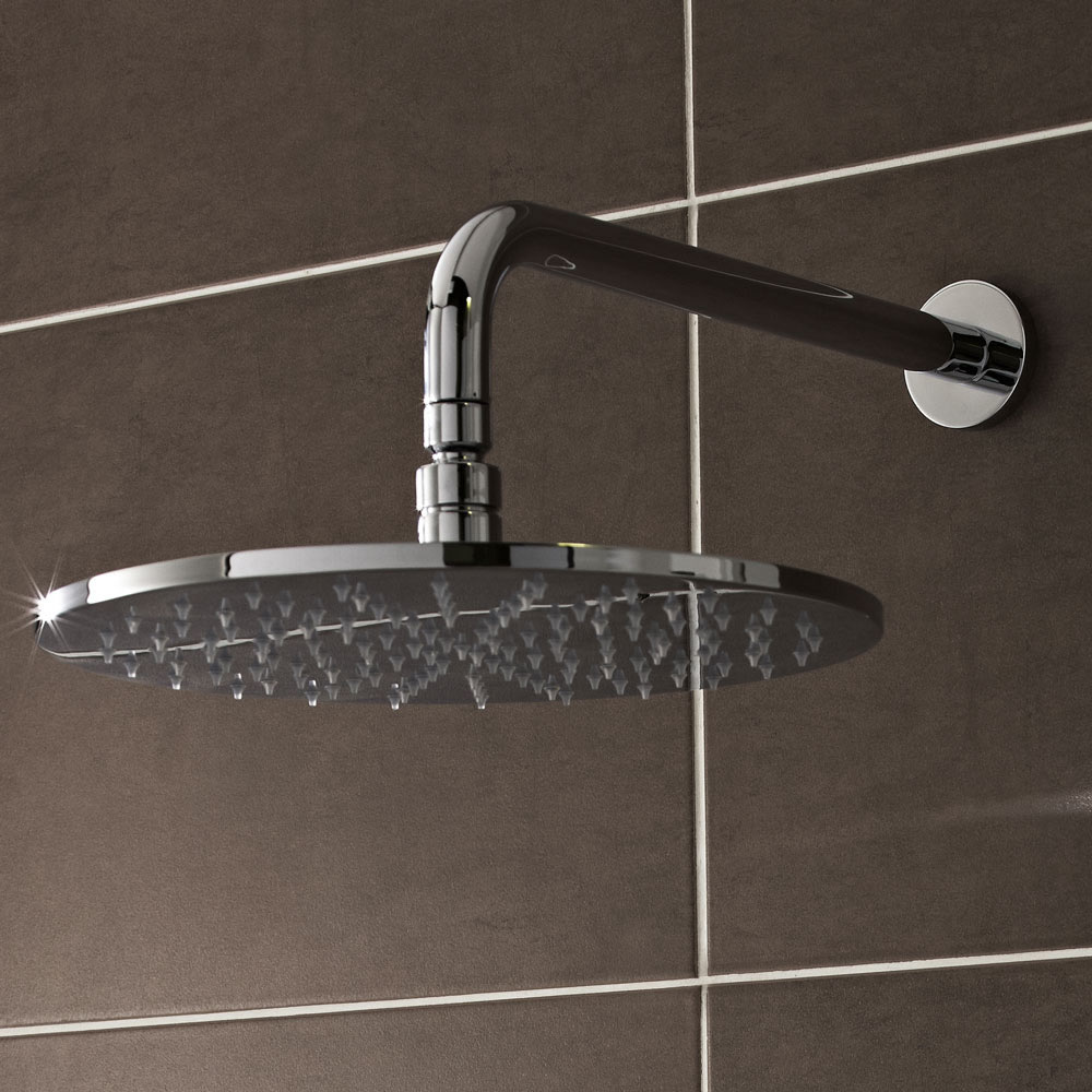 LED-Duschkopf 200mm Rund mit Duscharm 345 mm zur Wandmontage