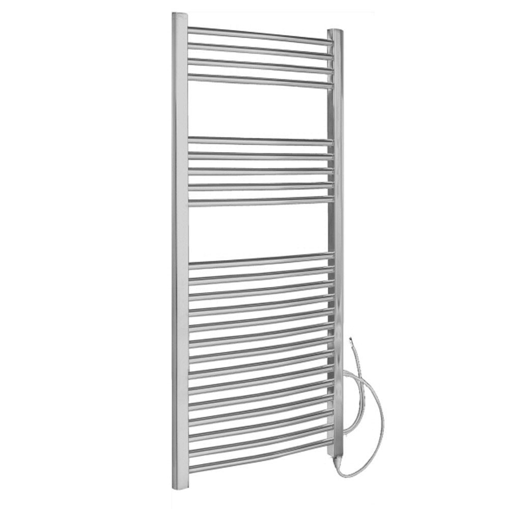 Handtuchheizkörper Elektrisch Gebogen Chrom 1200mm x 600mm 317W - Ischia
