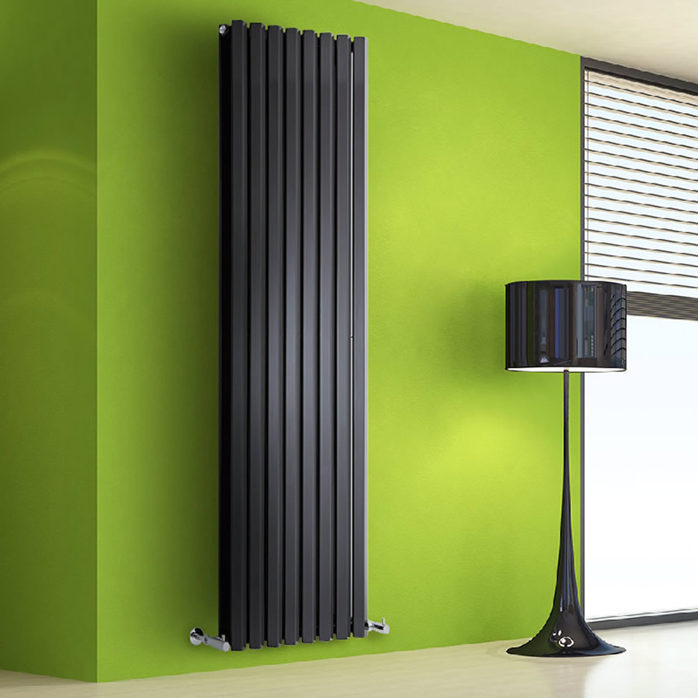Design Heizkörper Vertikal Doppellagig Schwarz 1780mm x 560mm 2158W - Vital
