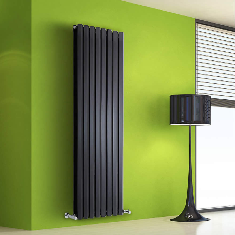 Design Heizkörper Vertikal Doppellagig Schwarz 1600mm x 560mm 1967W - Vital
