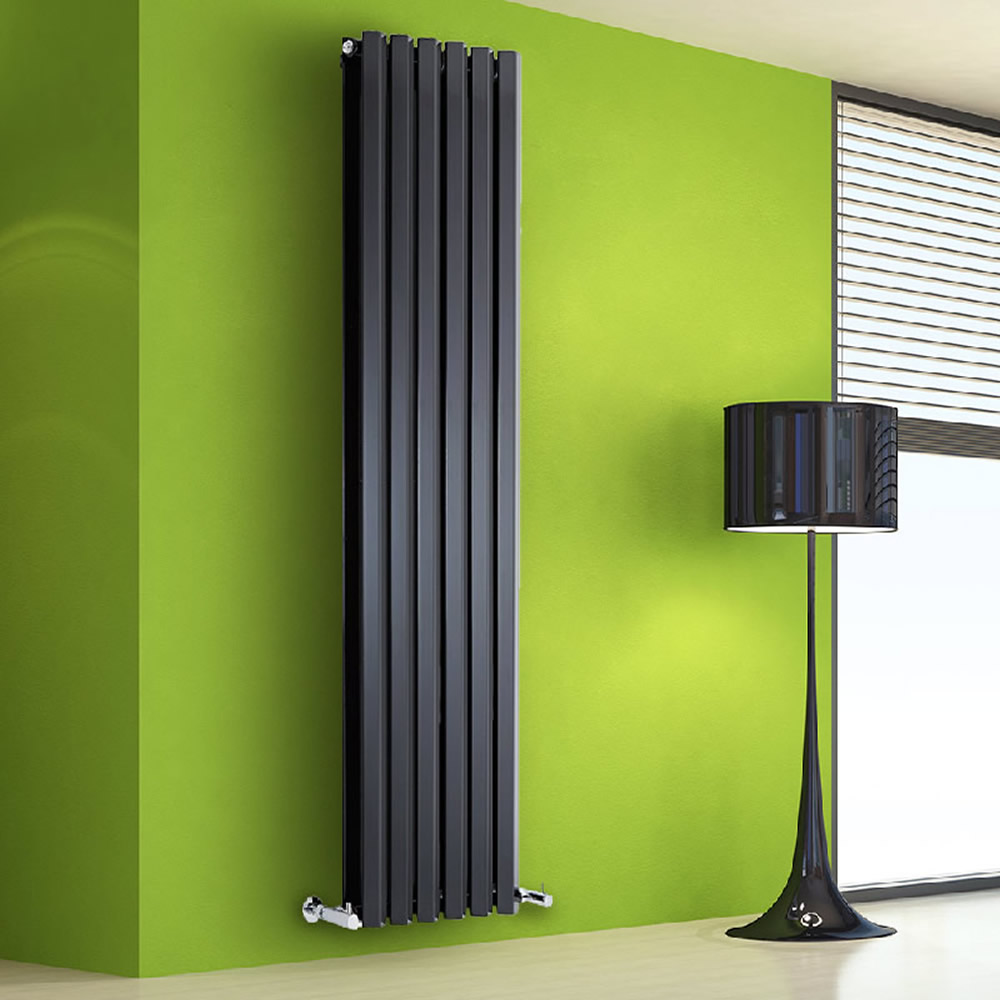 Design Heizkörper Vertikal Doppellagig Schwarz 1780mm x 420mm 1618W - Vital