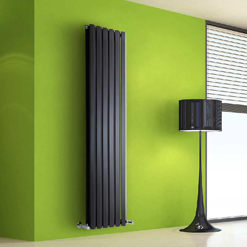 Design Heizkörper Vertikal Doppellagig Schwarz 1600mm x 420mm 1475W - Vital