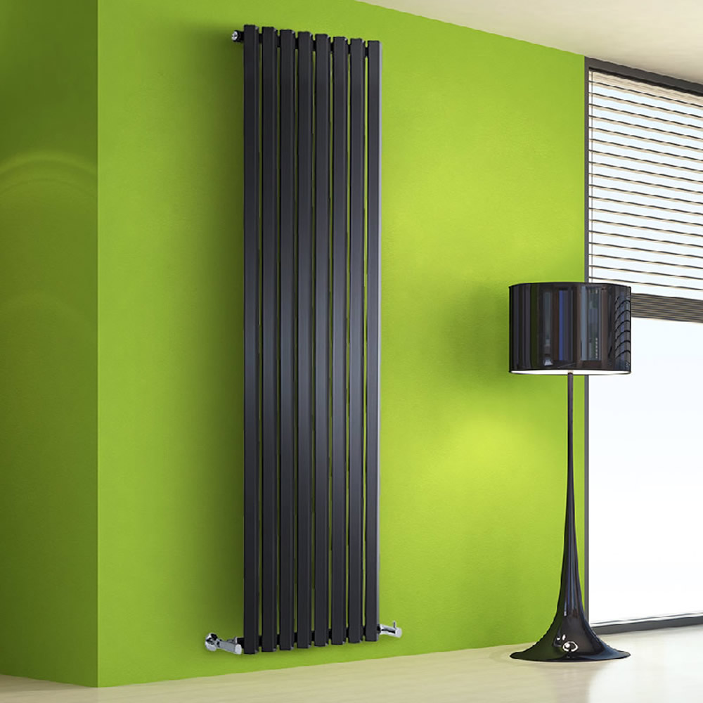 Design Heizkörper Vertikal Einlagig Schwarz 1780mm x 560mm 1401W - Vital