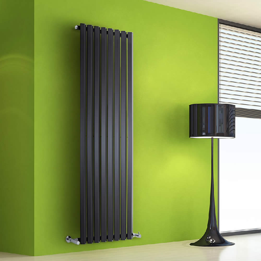 Design Heizkörper Vertikal Einlagig Schwarz 1600mm x 560mm 1261W - Vital
