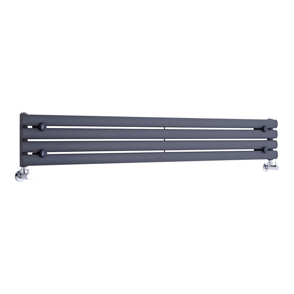 Design Heizkörper Horizontal Einlagig Anthrazit 236mm x 1600mm 518W - Revive