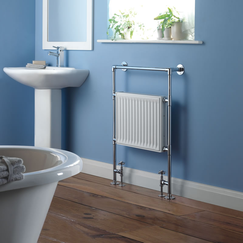 Handtuchheizkörper Nostalgie Chrom 913mm x 637mm 502W - Thera