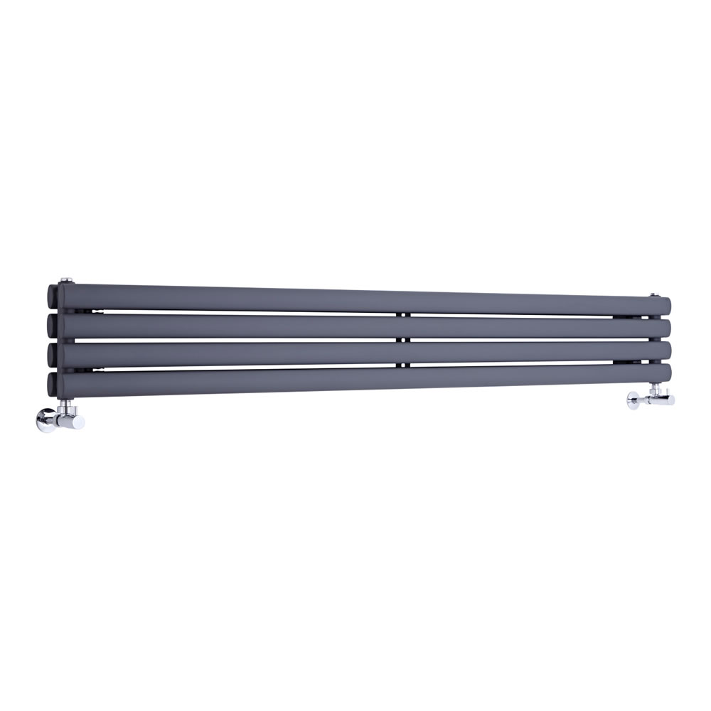 Design Heizkörper Horizontal Doppellagig Anthrazit 236mm x 1780mm 921W - Revive