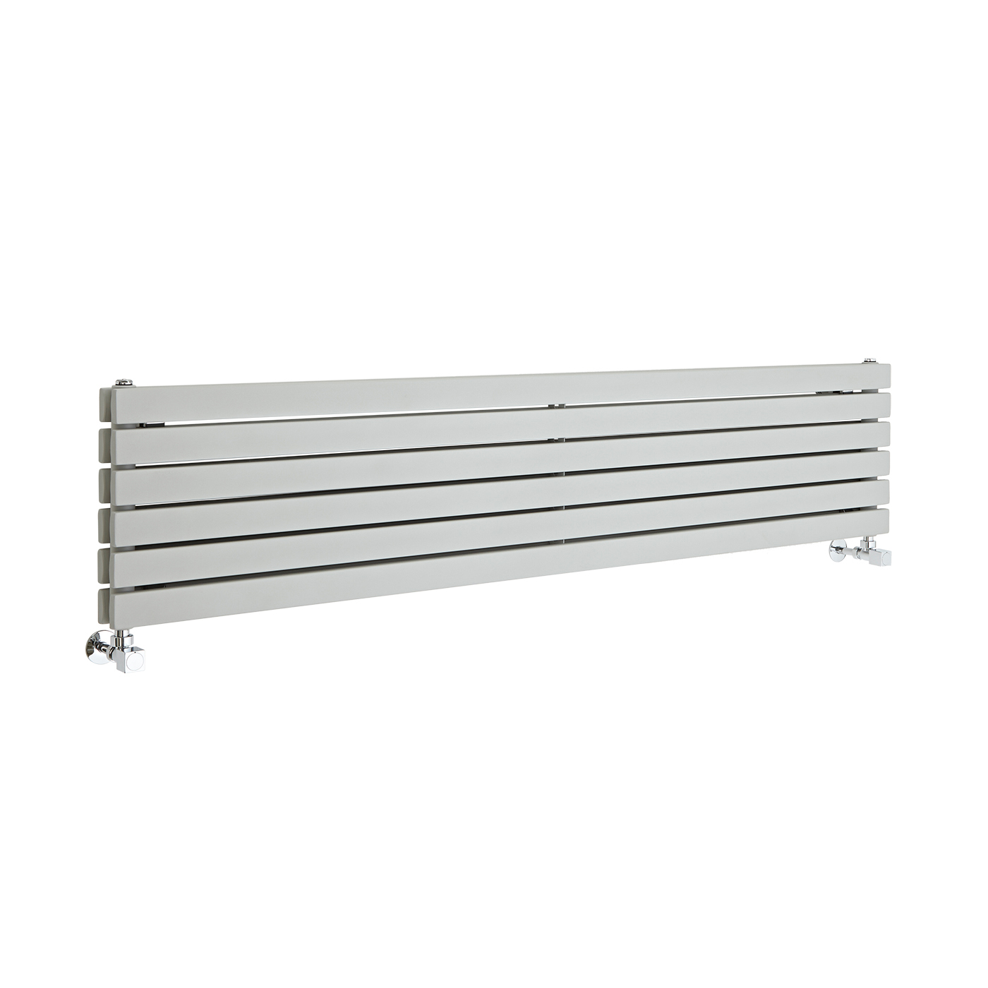 Design Heizkörper Horizontal Doppellagig Silber 354mm x 1600mm 1700W - Sloane