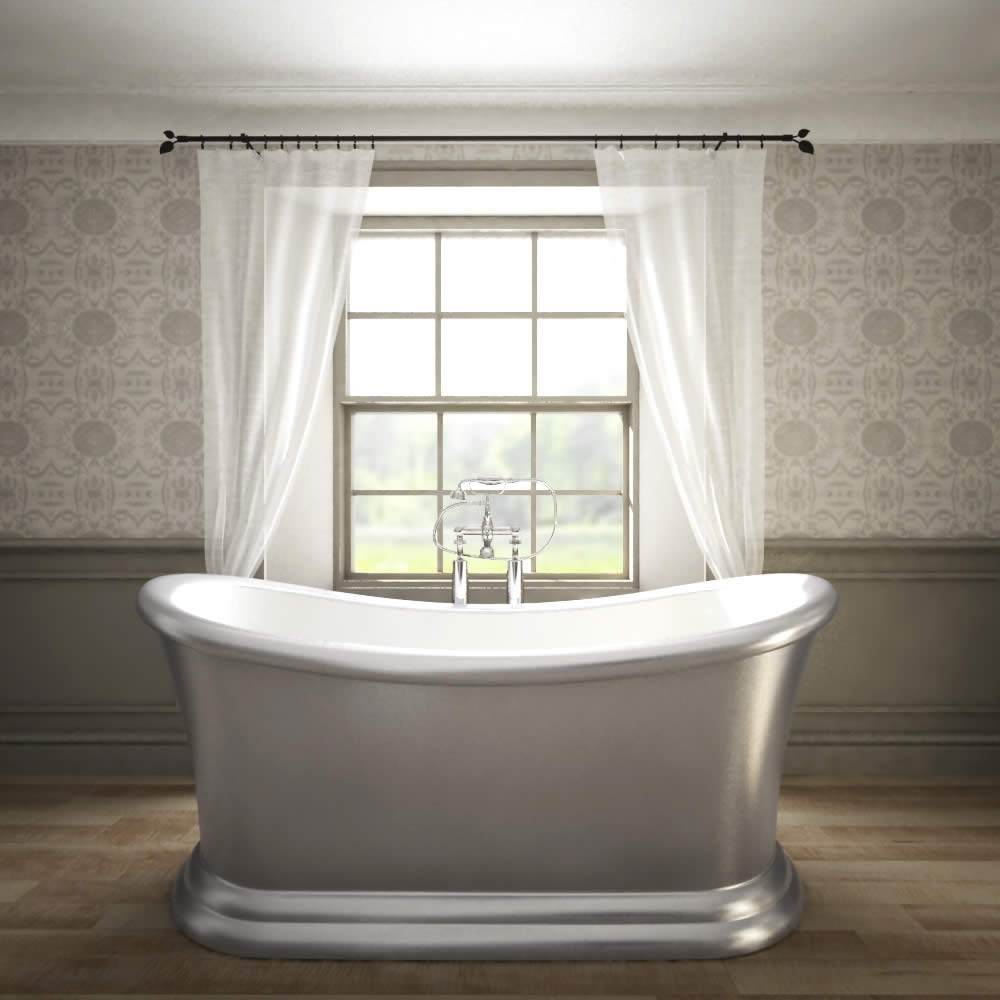 freistehende Badewanne Glänzendes Silber - Omsa