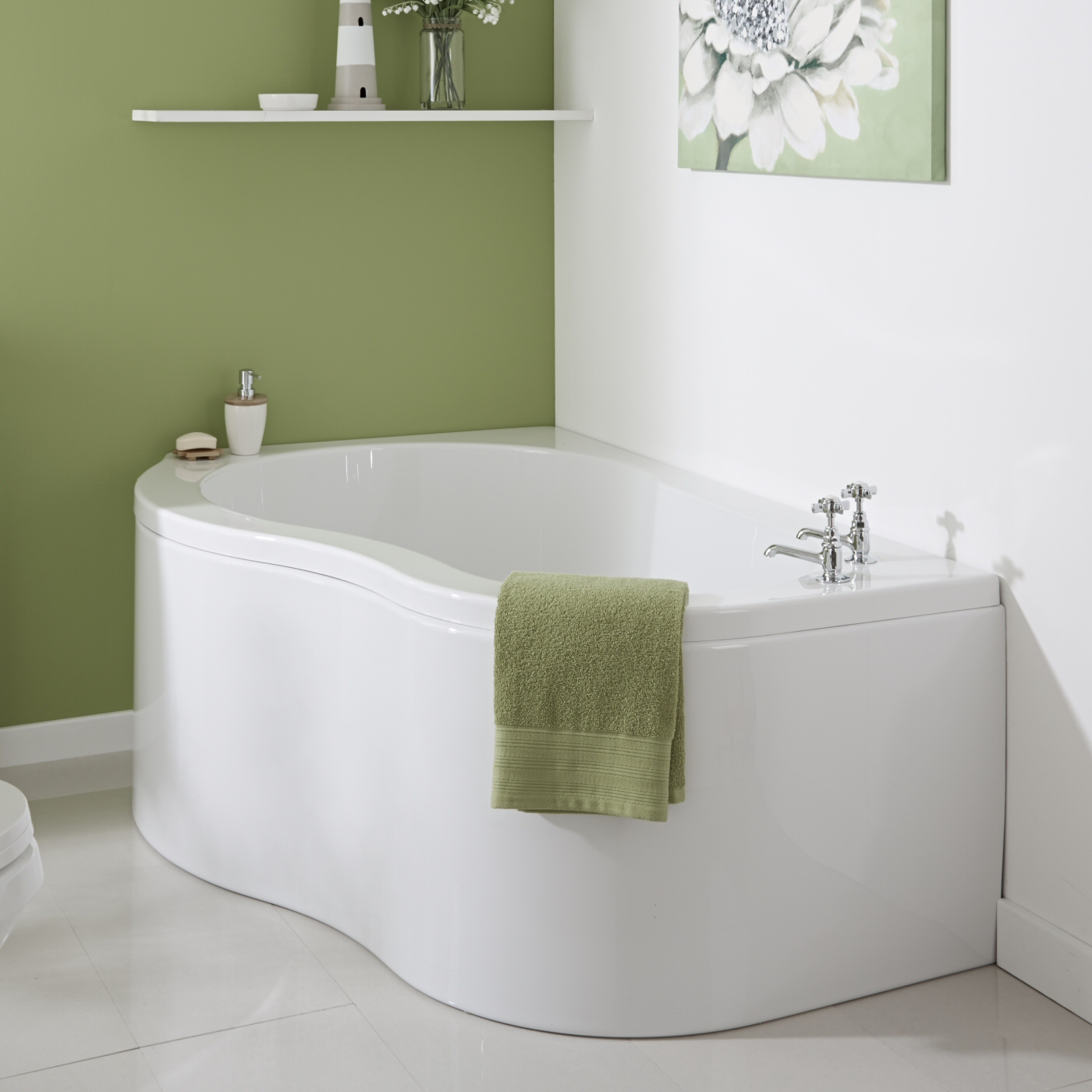 Nuvo Eckbadewanne und Paneel für die linke Ecke 1500mm x 1000mm