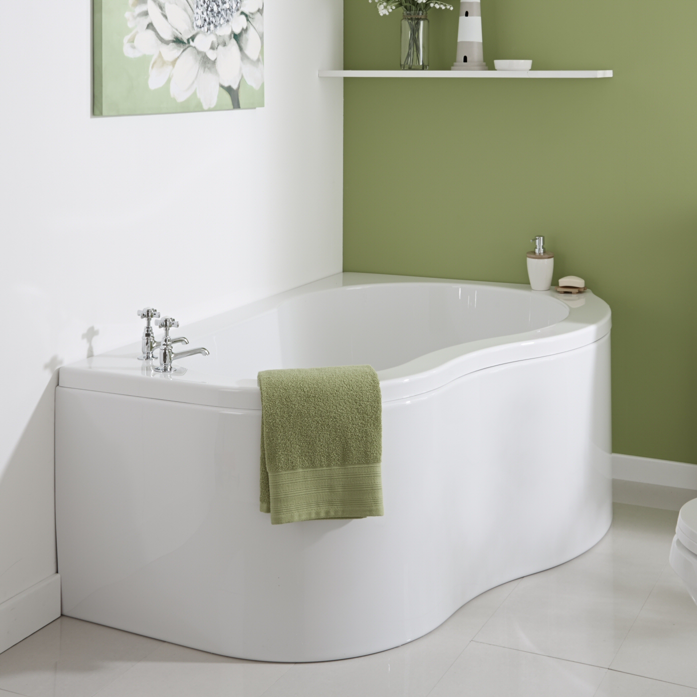 Nuvo Eckbadewanne und Paneel für die rechte Ecke 1500mm x 1000mm