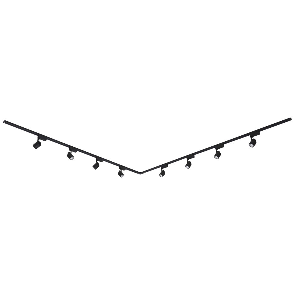 Biard 8x LED Schienenstrahler mit 2x 2m Leiste über Eck Schwarz