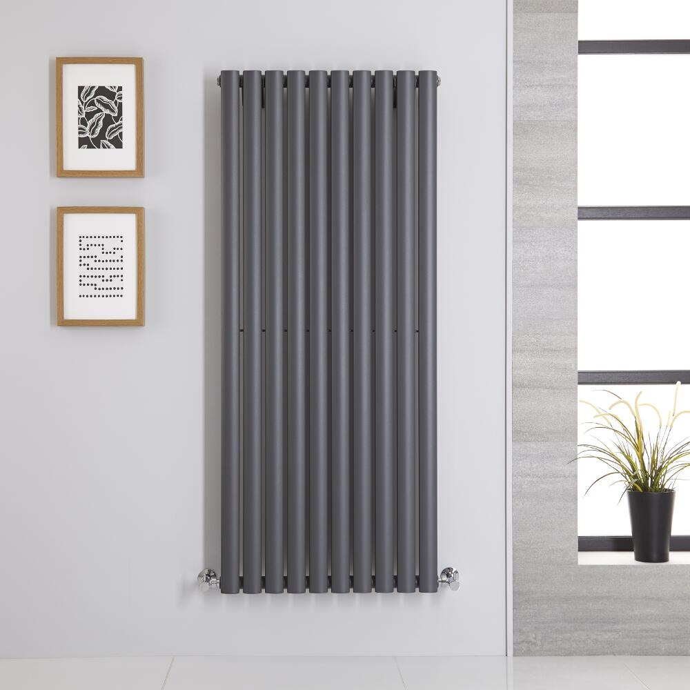 Design Heizkörper Vertikal Einlagig Anthrazit 1400mm x 590mm 1143W - Revive