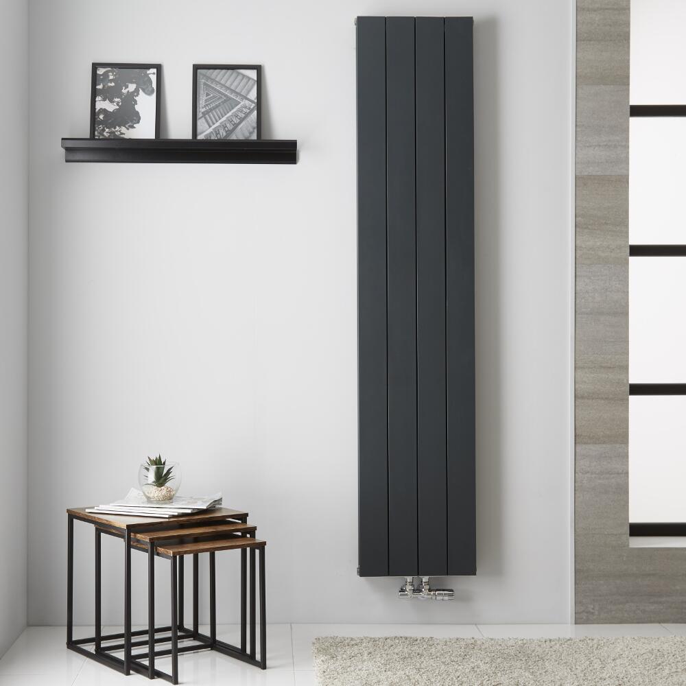Design Heizkörper Aluminium Doppellagig Vertikal Anthrazit 1800mm x 375mm - Kett