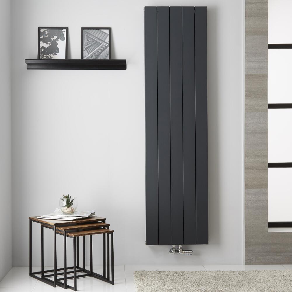 Design Heizkörper Aluminium Doppellagig Vertikal Anthrazit 1800mm x 470mm - Kett
