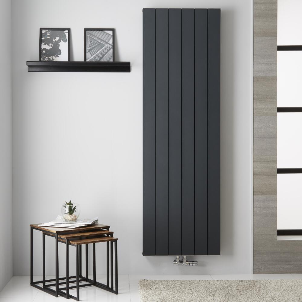 Design Heizkörper Aluminium Doppellagig Vertikal Anthrazit 1800mm x 565mm - Kett