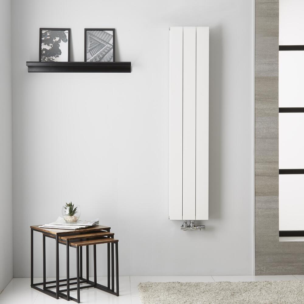 Design Heizkörper Aluminium Doppellagig Vertikal Weiß 1400mm x 280mm - Kett