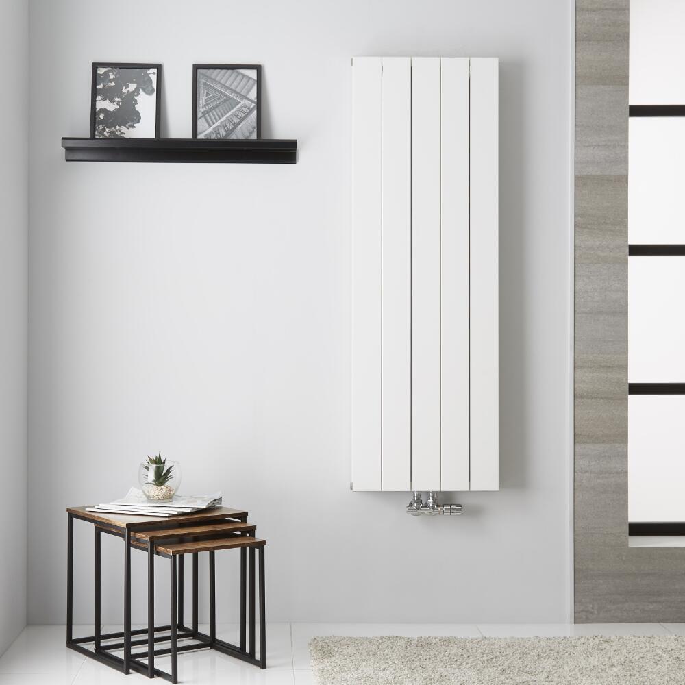 Design Heizkörper Aluminium Doppellagig Vertikal Weiß 1400mm x 470mm - Kett