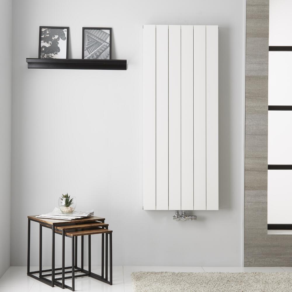 Design Heizkörper Aluminium Doppellagig Vertikal Weiß 1400mm x 565mm - Kett