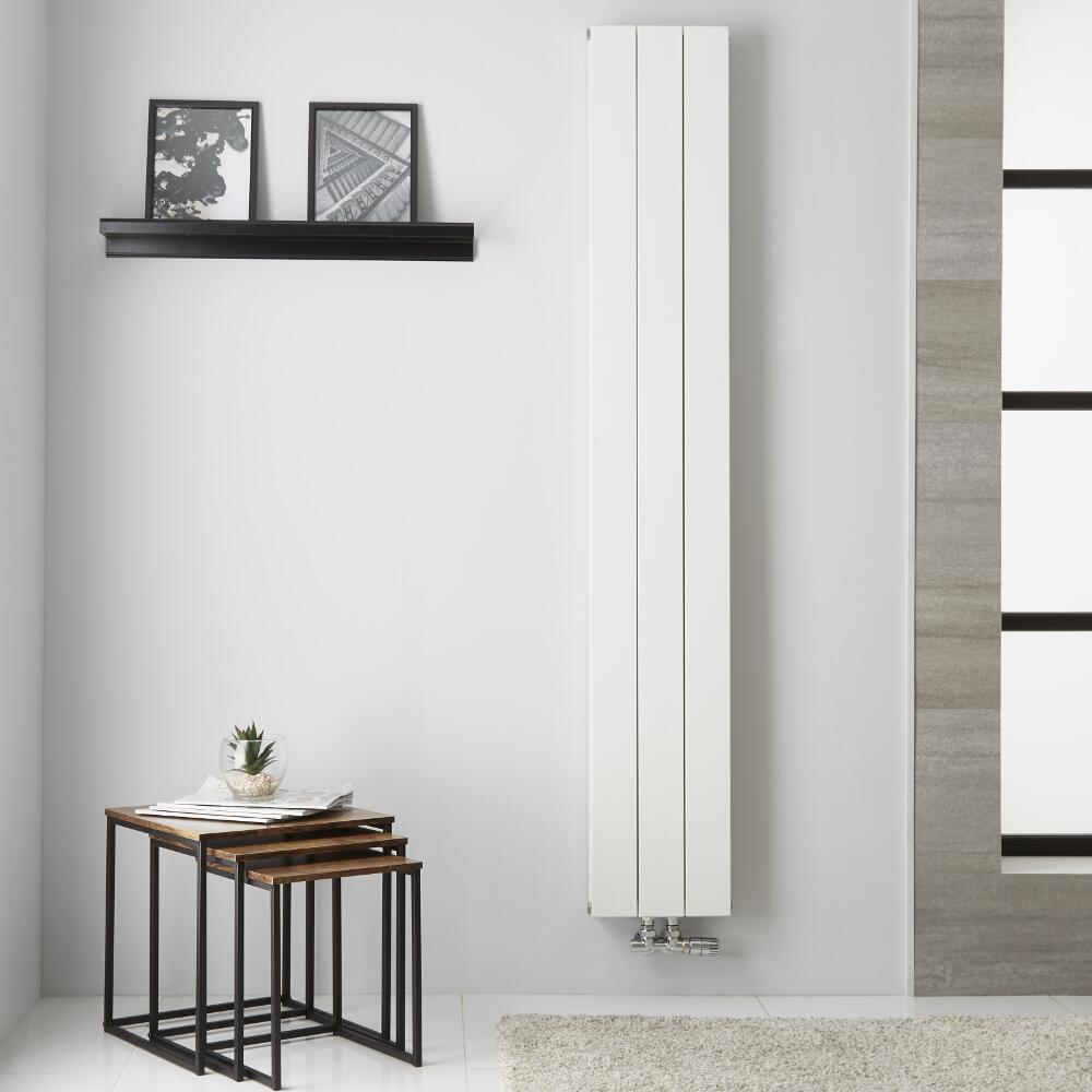 Design Heizkörper Aluminium Doppellagig Vertikal Weiß 1800mm x 280mm - Kett