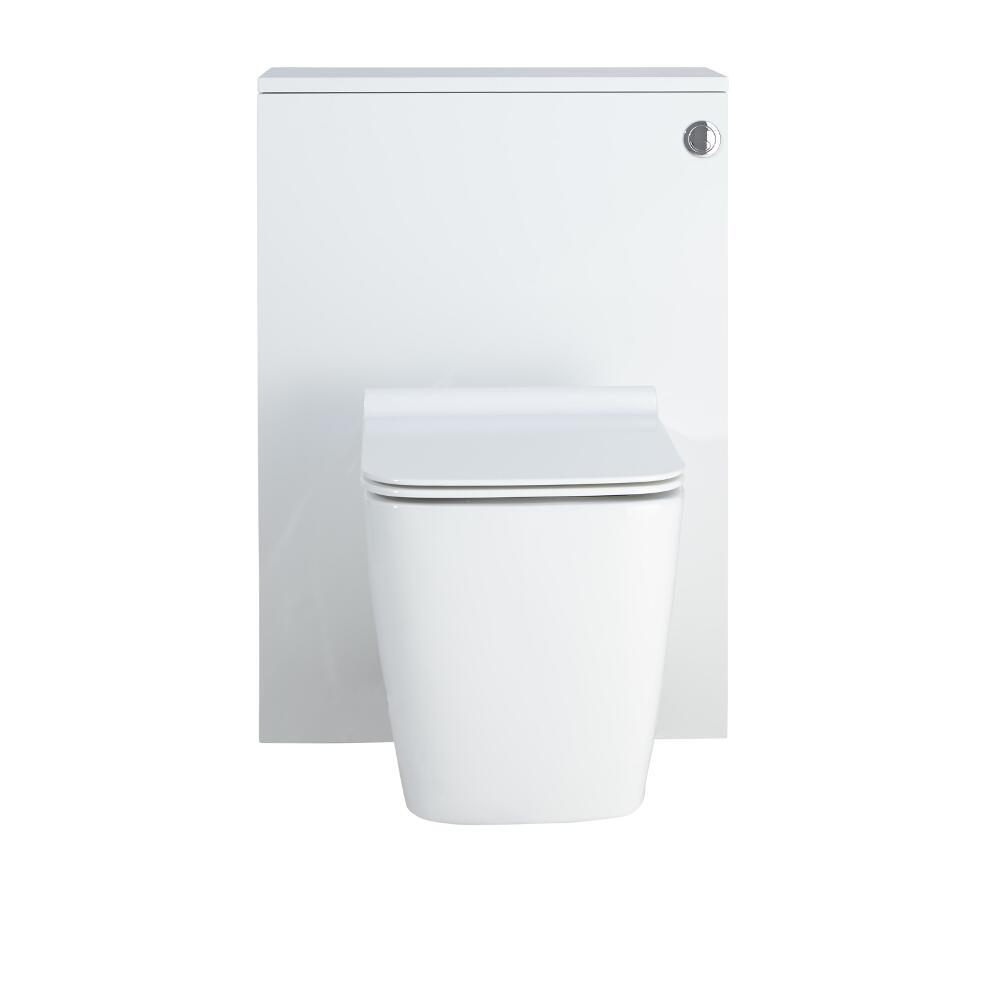 Moderne Toilette mit Vorwandelement Mattweiß 600mm inkl. Spülkasten - Newington