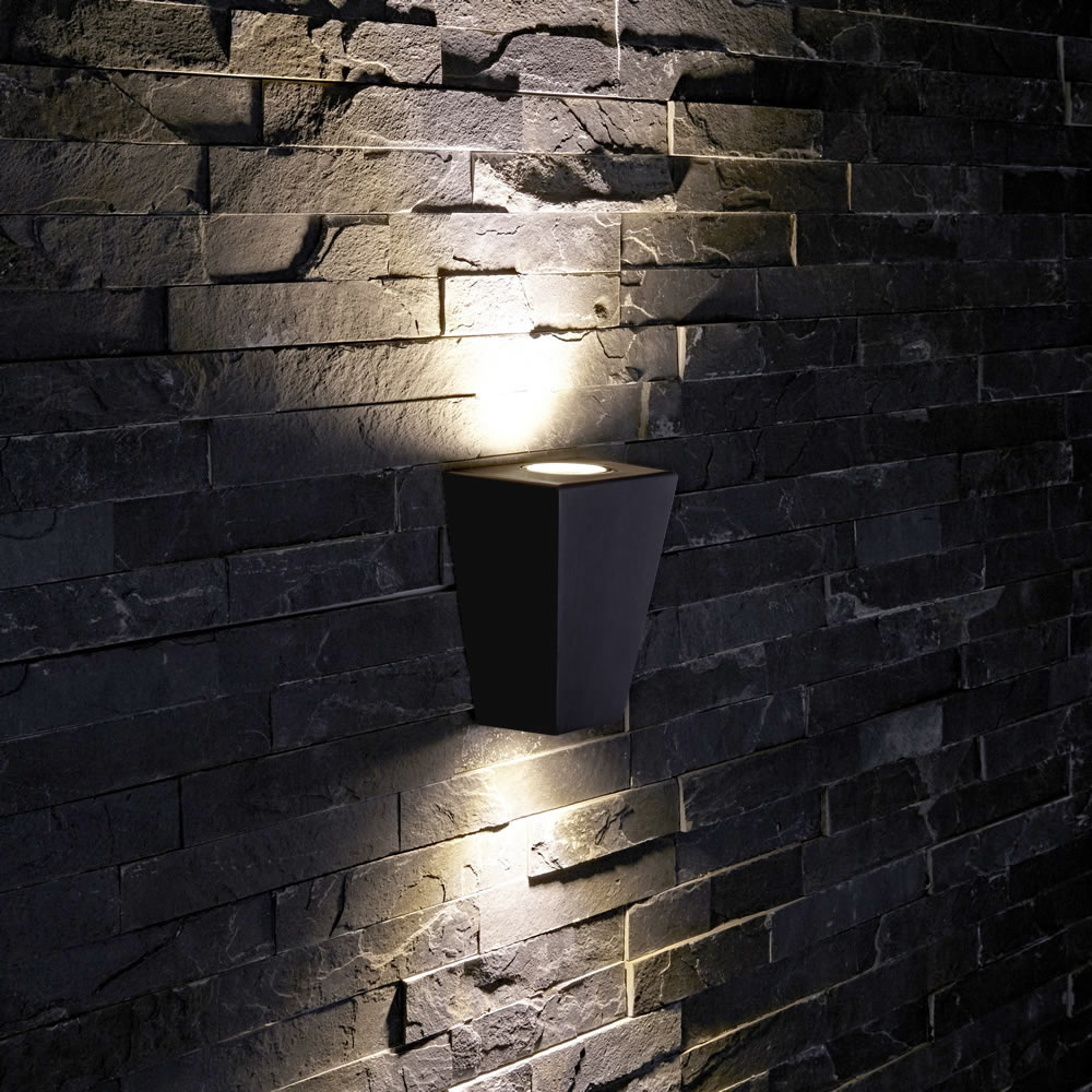 Biard Wandleuchte Zweiseitig IP54, Trapez, in Schwarz