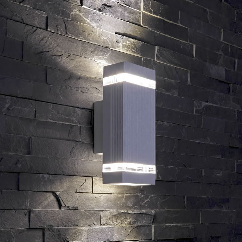 Biard Wandleuchte Zweiseitig IP54, Rechteck, in Silber - Architect
