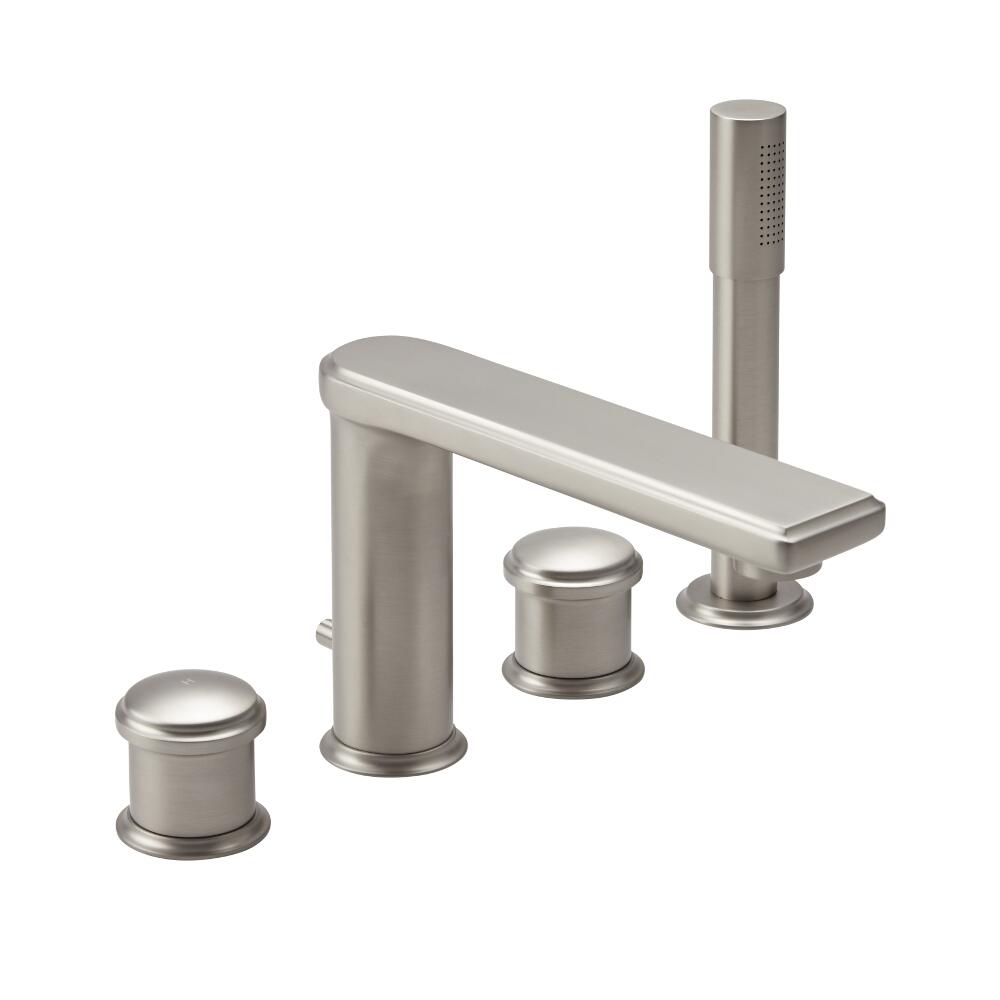 Hudson Reed Aldwick - Moderne 4-Hahnloch Mischbatterie für Dusche und Wanne - Gebürstetes Nickel