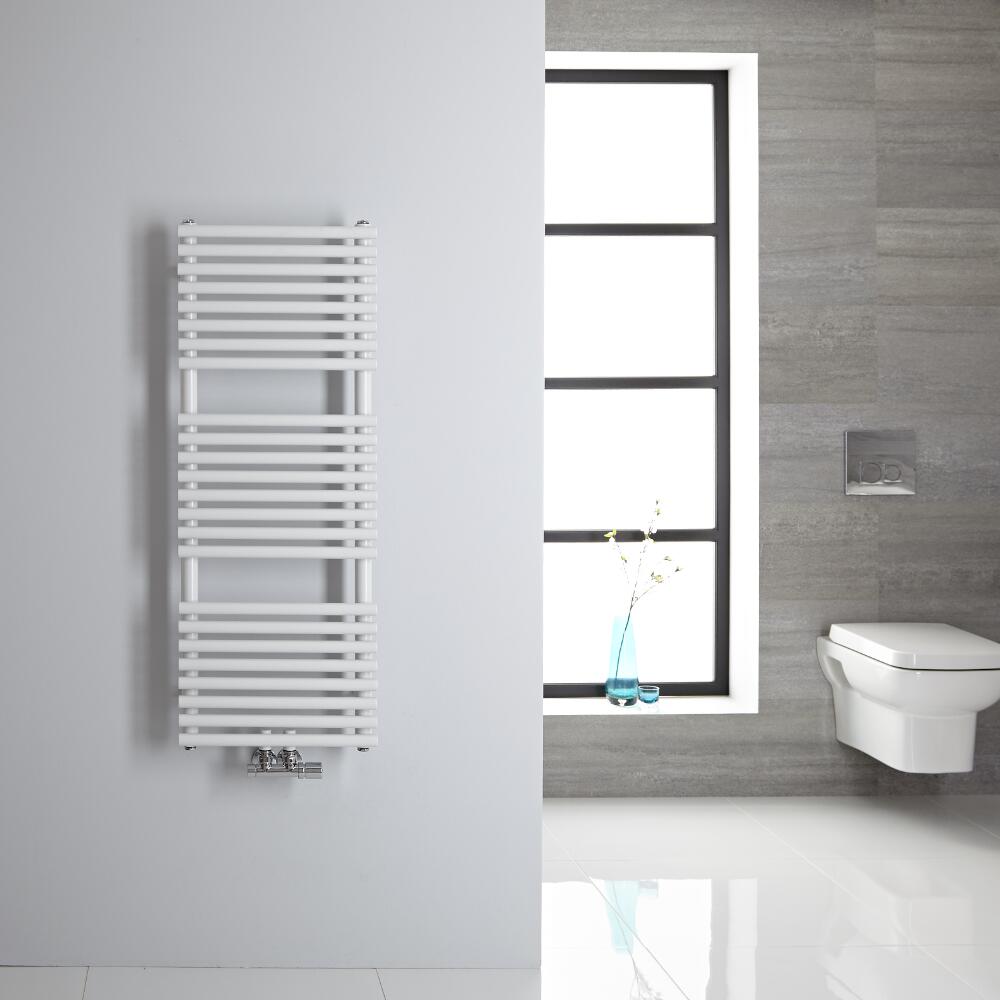 Handtuchheizkörper Mittelanschluss Vertikal Weiß 333 Watt 1065mm x 400mm - Magera
