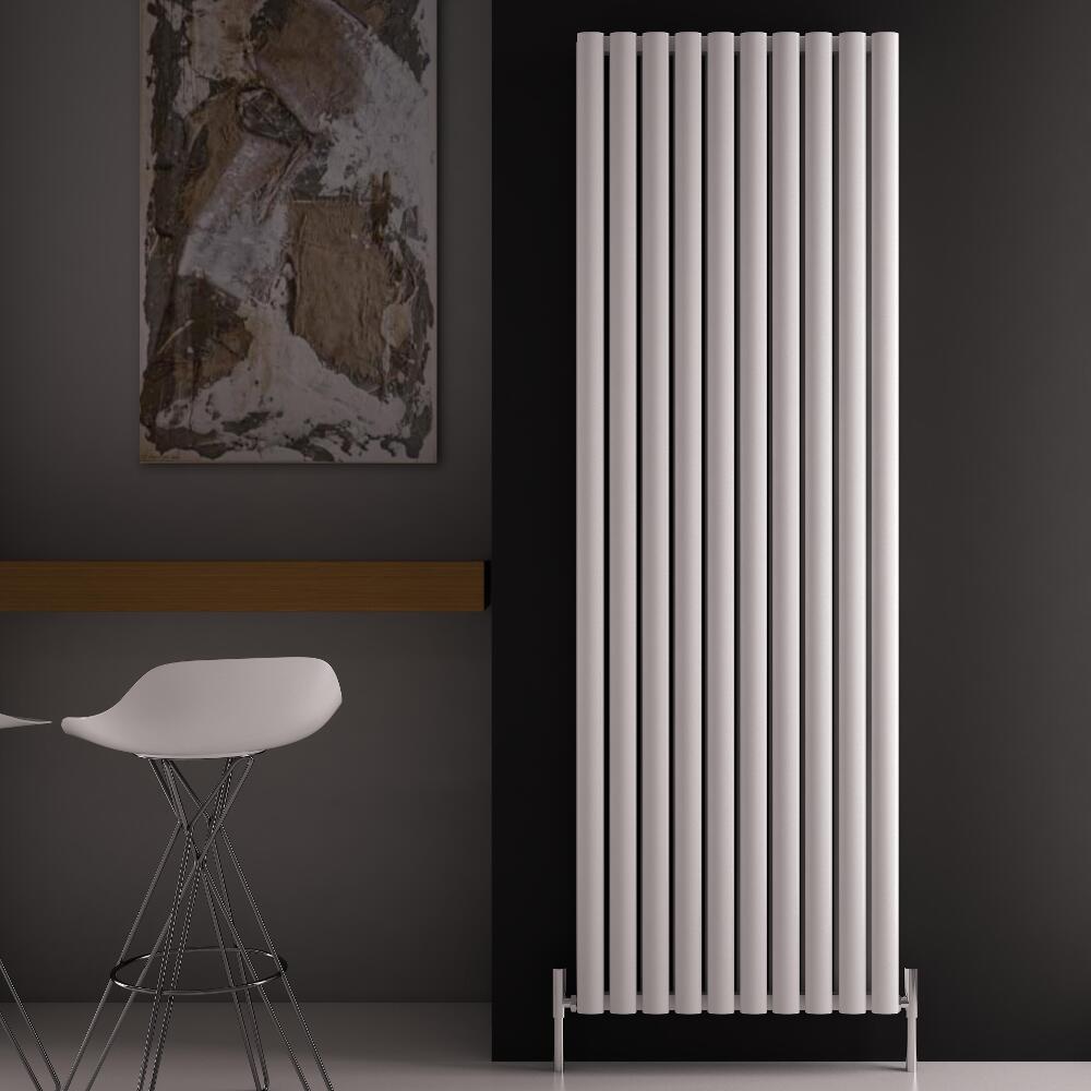 Design Heizkörper Aluminium Doppellagig Vertikal Weiß 1800mm x 590mm 2506W - Revive Air
