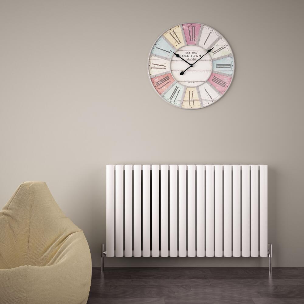 Design Heizkörper Aluminium Horizontal Weiß 600mm x 1070mm 2067W - Revive Air