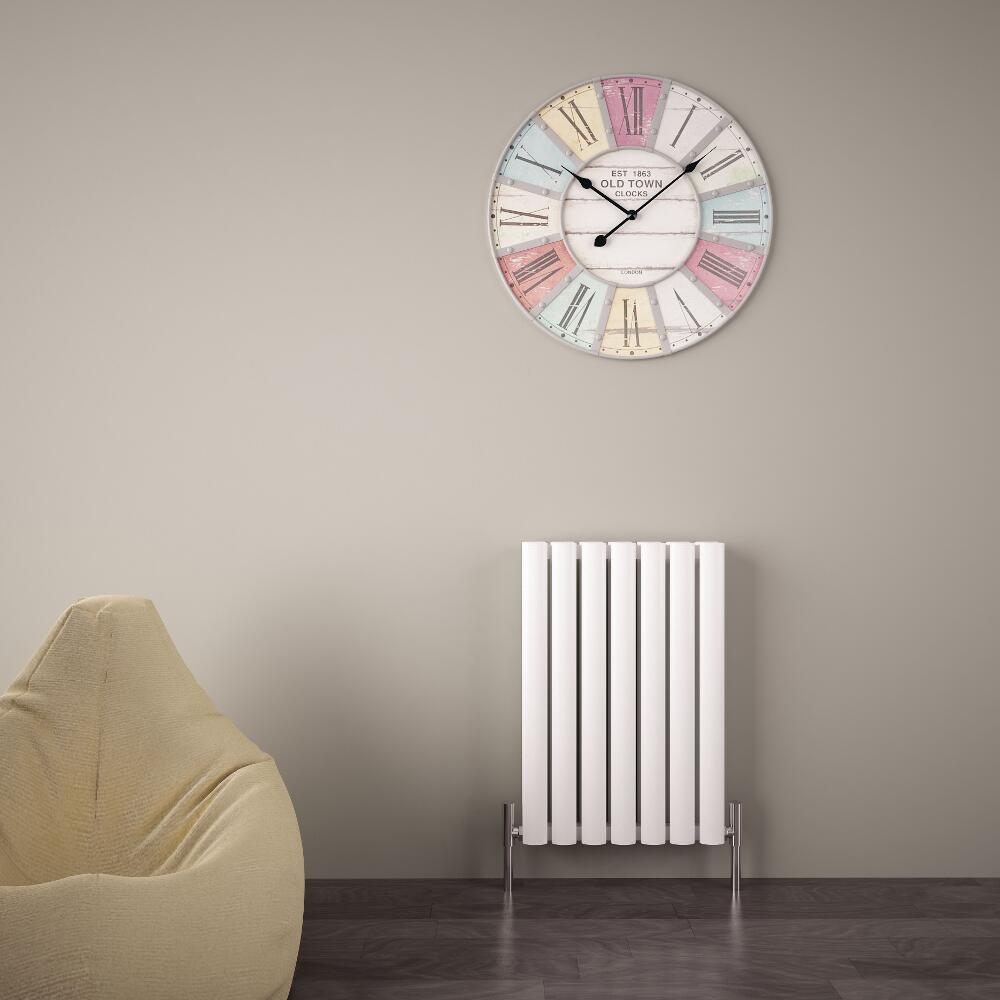 Design Heizkörper Aluminium Doppellagig Horizontal Weiß 600mm x 410mm 804W - Revive Air