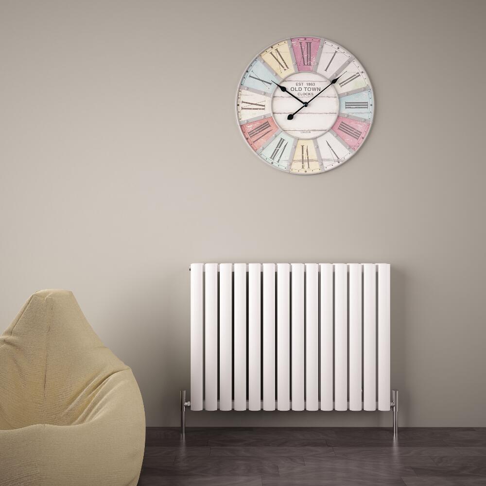 Design Heizkörper Aluminium Horizontal Weiß 600mm x 830mm 1609W - Revive Air