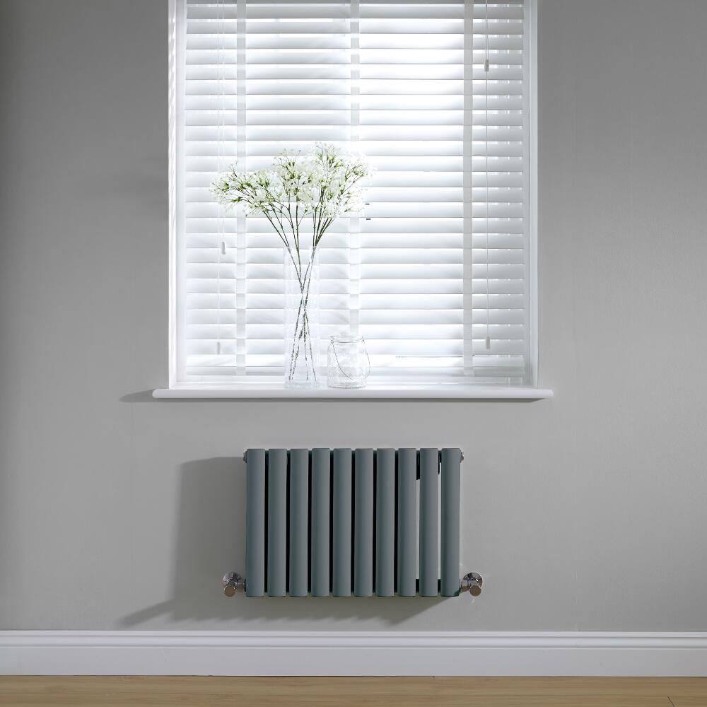 Design Heizkörper Horizontal Anthrazit 400mm x 595mm 406W - Revive