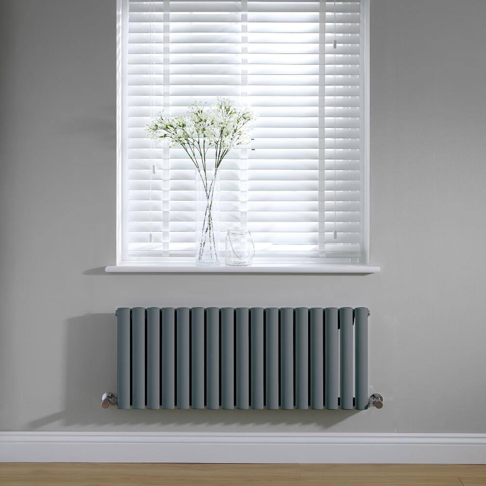 Design Heizkörper Horizontal Anthrazit 400mm x 1000mm 691W - Revive